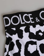 Dolce & Gabbana White Leopard Nylon High Waist Girdle Underwear