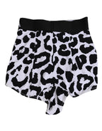 Dolce & Gabbana White Leopard Nylon High Waist Girdle Underwear