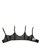 Dolce & Gabbana Black Floral Lace Nylon Strap Garter Underwear