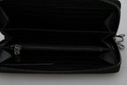 Dolce & Gabbana Black Leather #DGFAMILY Zipper Continental Mens Wallet