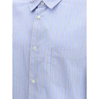 Comme Des Garçons Blue Cotton Pattern Shirt