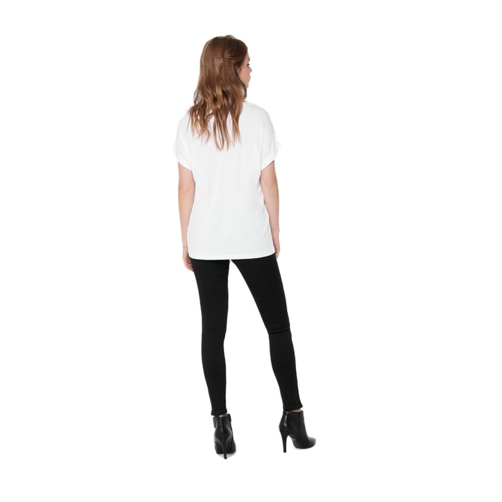 Only White Polyester T-Shirt