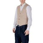 Gianni Lupo Beige Cotton Suit