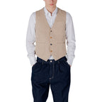 Gianni Lupo Beige Cotton Suit