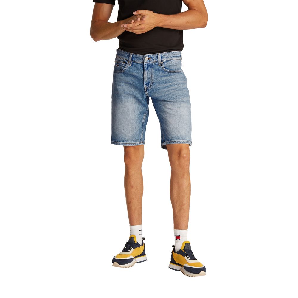 Tommy Hilfiger Jeans Light Blue Recycled Cotton Bermuda Shorts