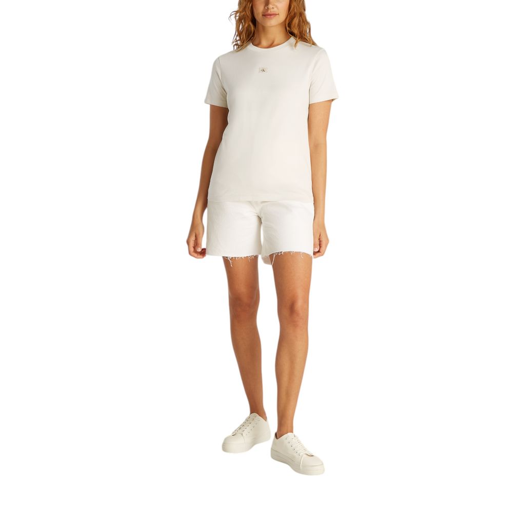 Calvin Klein Jeans Beige Recycled Cotton T-Shirt