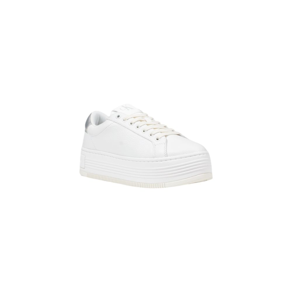Calvin Klein Jeans Silver Leather Platform Sneakers
