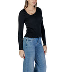 Vila Clothes Black Viscose Sweatshirt