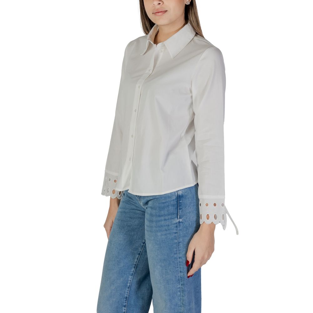 Jacqueline De Yong White Cotton Blouse