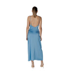 Vila Clothes Turquoise Polyester Long Dress