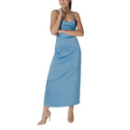 Vila Clothes Turquoise Polyester Long Dress