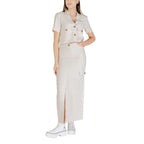 Jacqueline De Yong Beige Viscose Long Skirt
