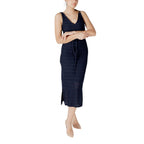 Vila Clothes Blue Recycled Polyester Midi Dress