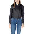 Blauer Black Polyamide Biker Jacket