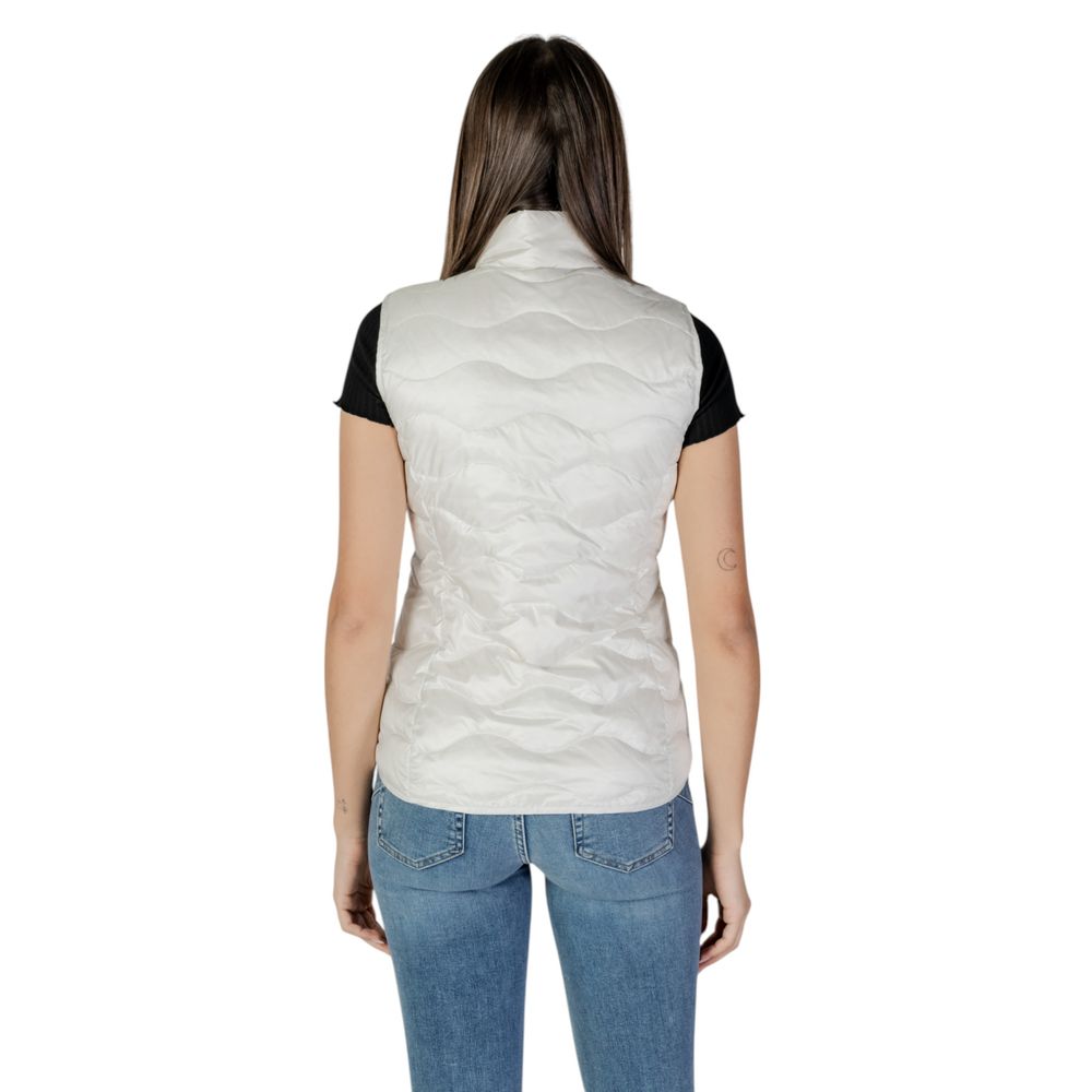 Blauer White Polyamide Sleveless Jacket