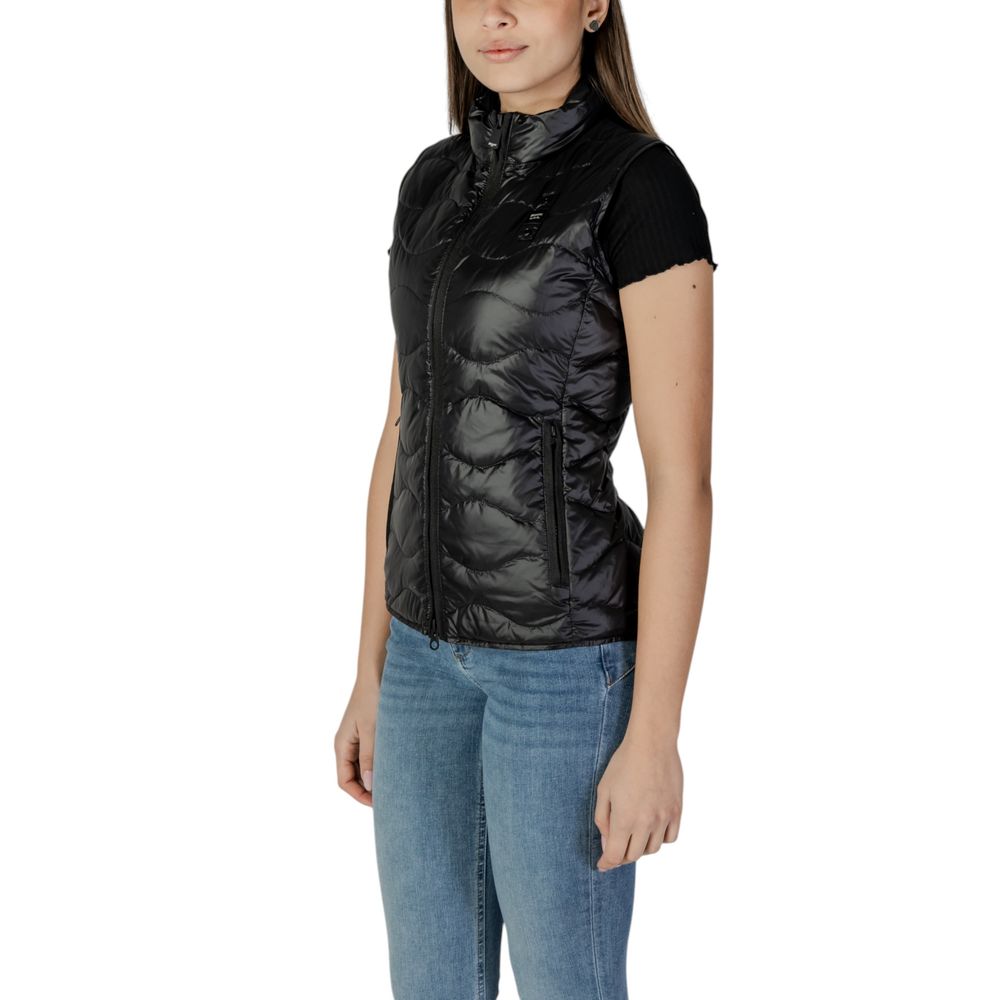 Blauer Black Polyamide Sleveless Jacket