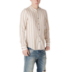 Gianni Lupo Beige Cotton Pattern Shirt