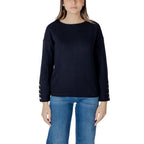 Street One Blue Polyester Sweatshirt
