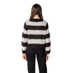Jacqueline De Yong Black And White Marabou Sweatshirt