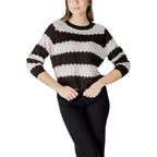 Jacqueline De Yong Black And White Marabou Sweatshirt