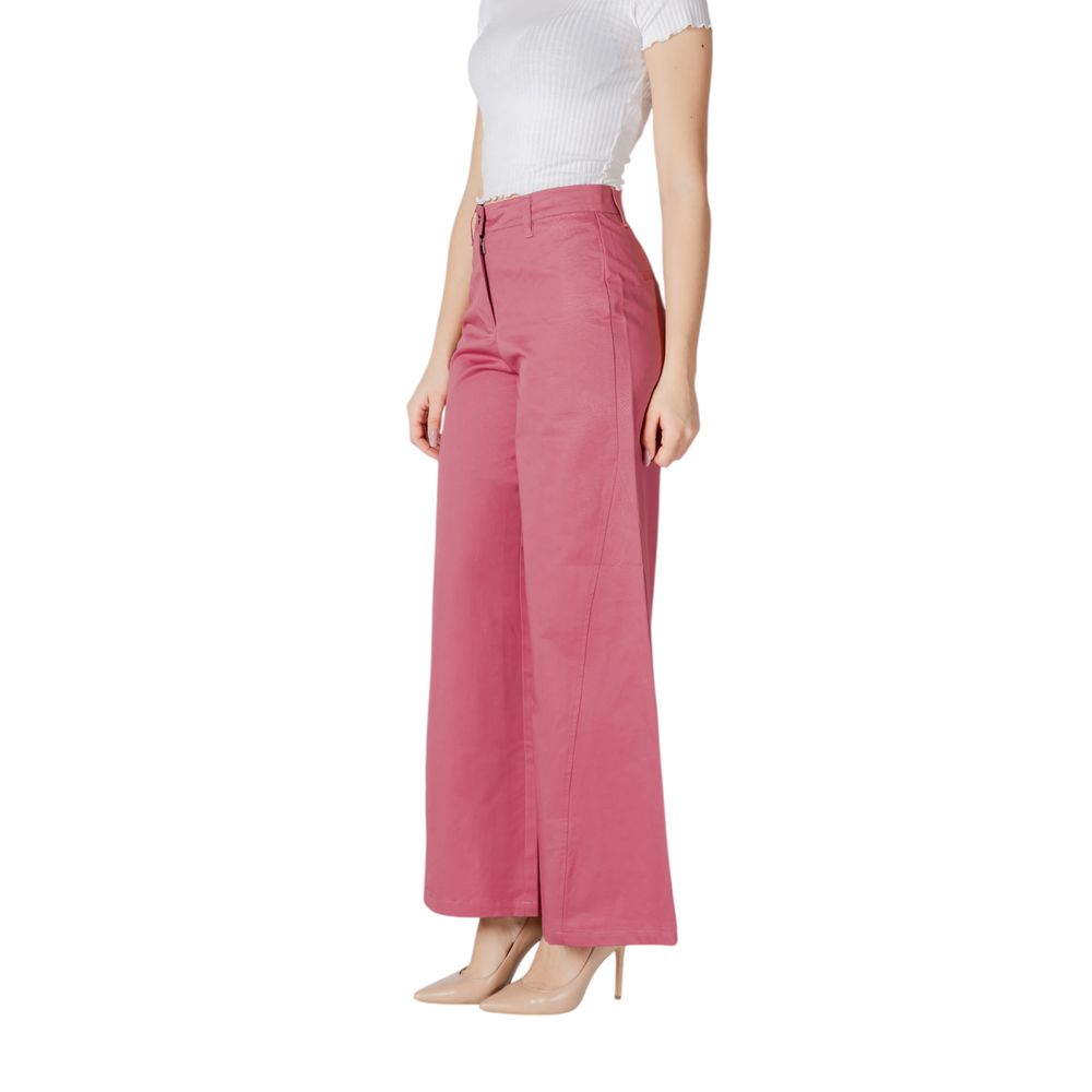 ICHI Pink Cotton Casual Pants