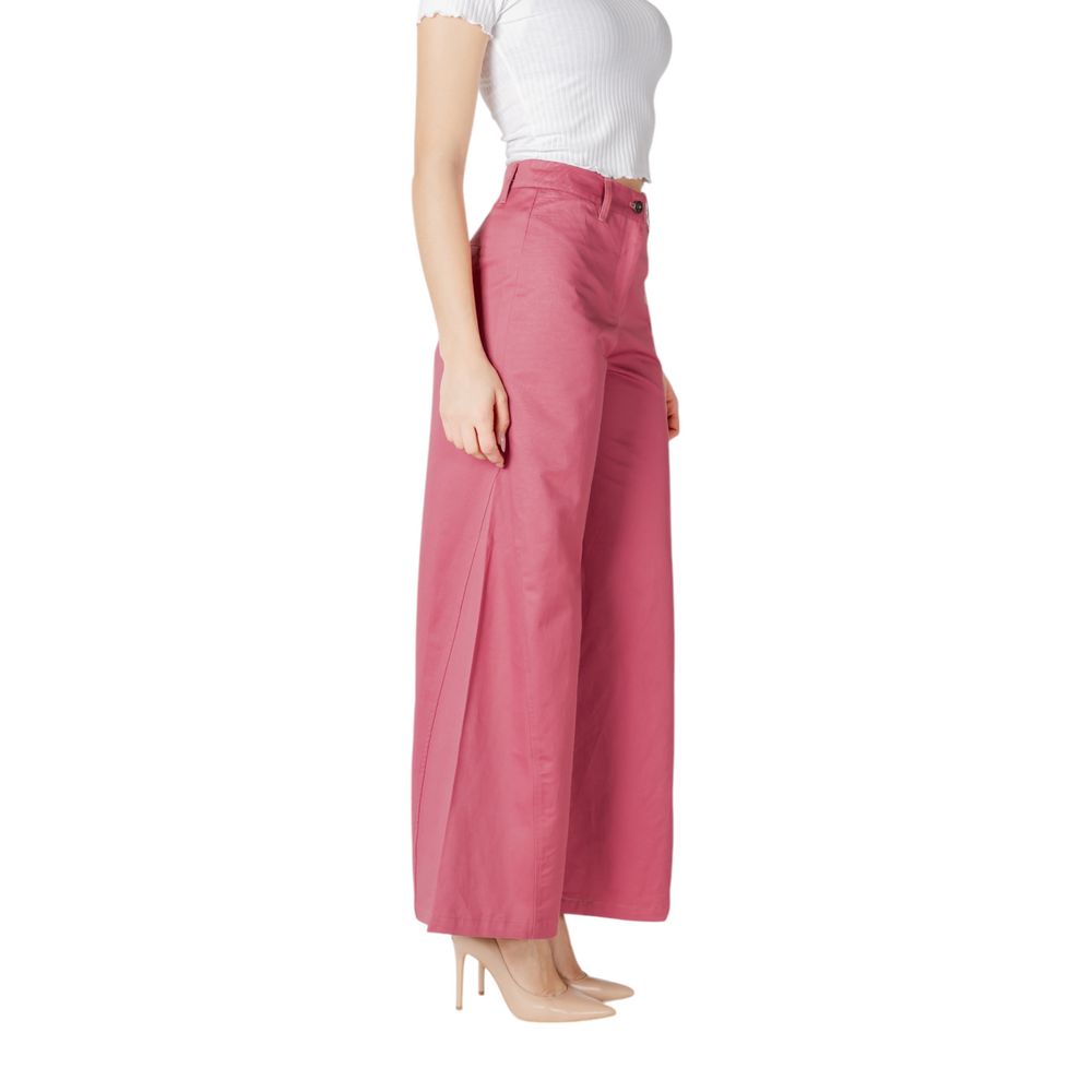 ICHI Pink Cotton Casual Pants