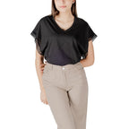 ICHI Black Cotton T-Shirt