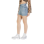 ICHI Light Blue Cotton Shorts