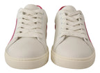 Dolce & Gabbana White Suede Leather Low Top Sneakers Shoes