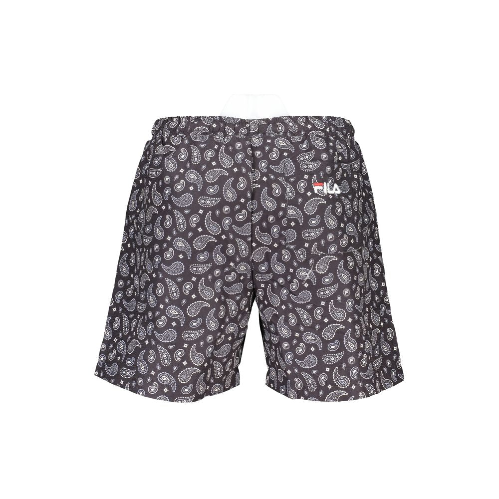 Fila Black Polyester Men's Swim Boxer