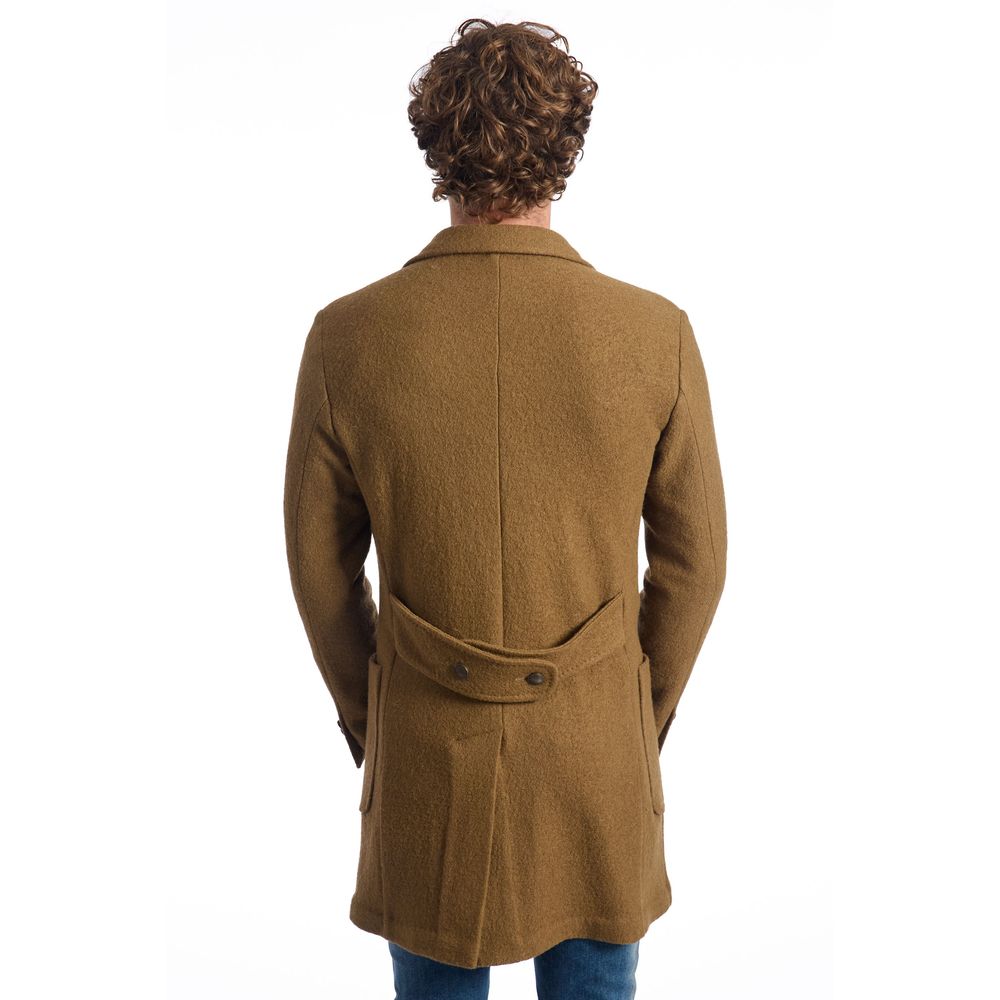 Roberto Pepe Luxury Brown Wool Men's Jacket
