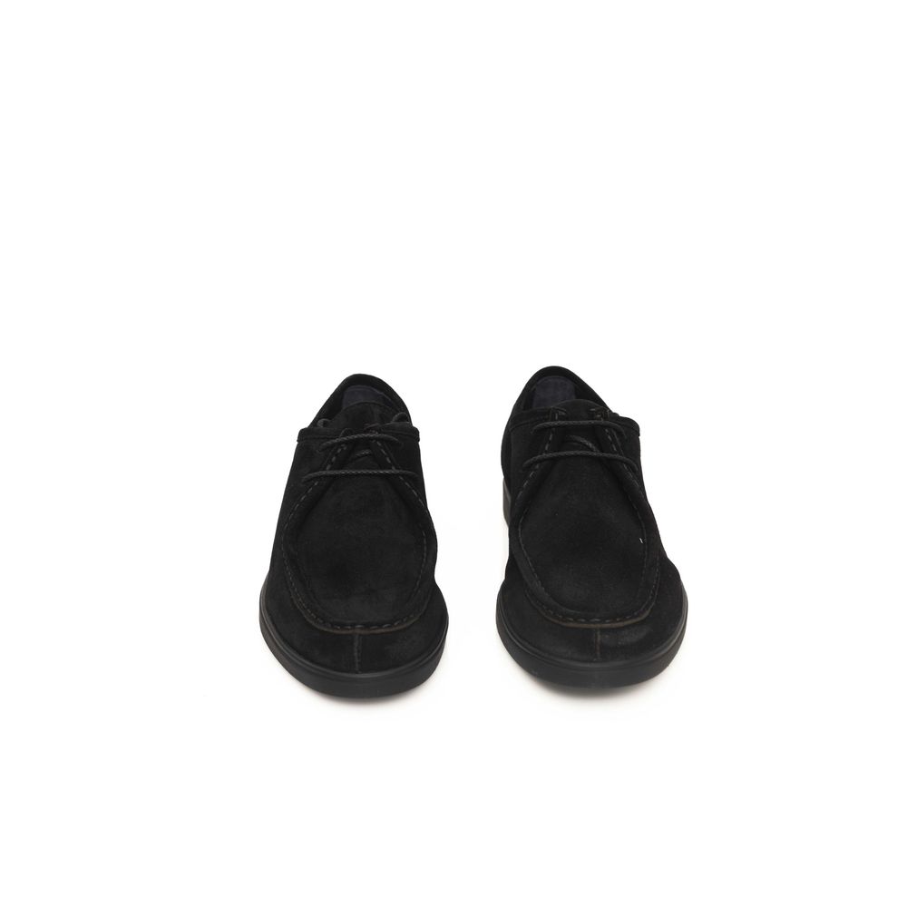Cerruti 1881 Black Cowhide Men Derby Shoe