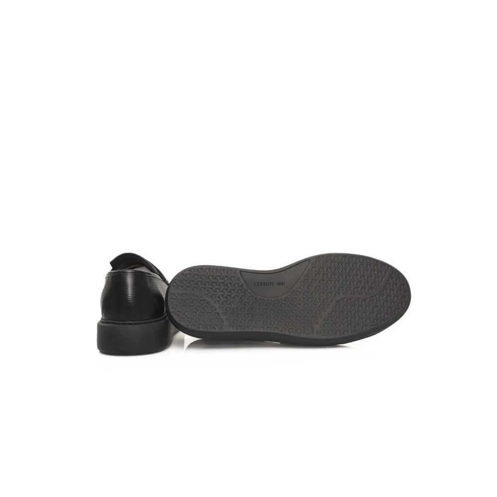 Cerruti 1881 Black Leather Men Loafer