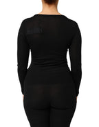 Dolce & Gabbana Black Virgin Wool Buttoned Cardigan Sweater