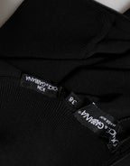 Dolce & Gabbana Black Viscose Turtle Neck Crop Pullover Top