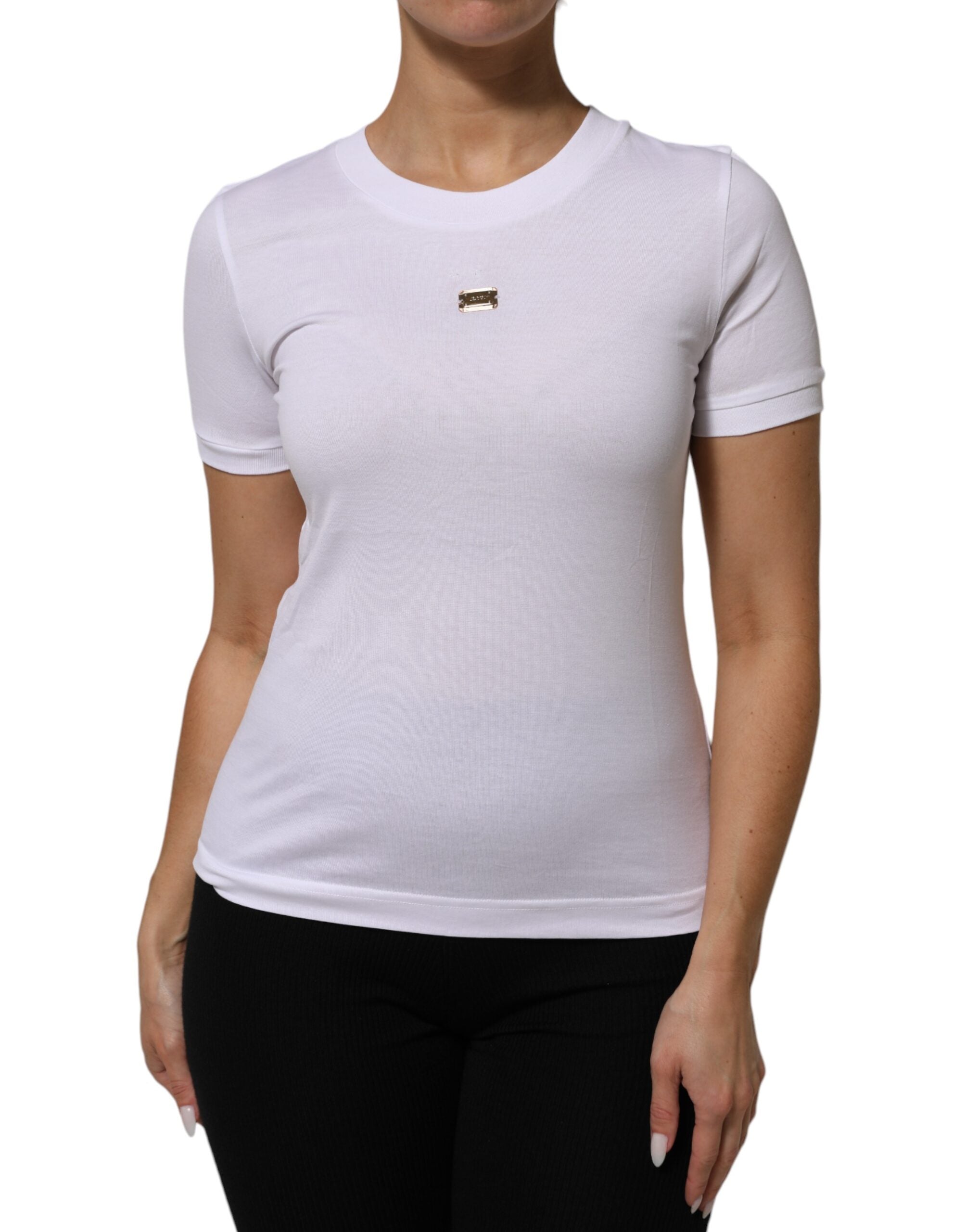 Dolce & Gabbana T-Shirt White Cotton Round Neck Short Sleeves I