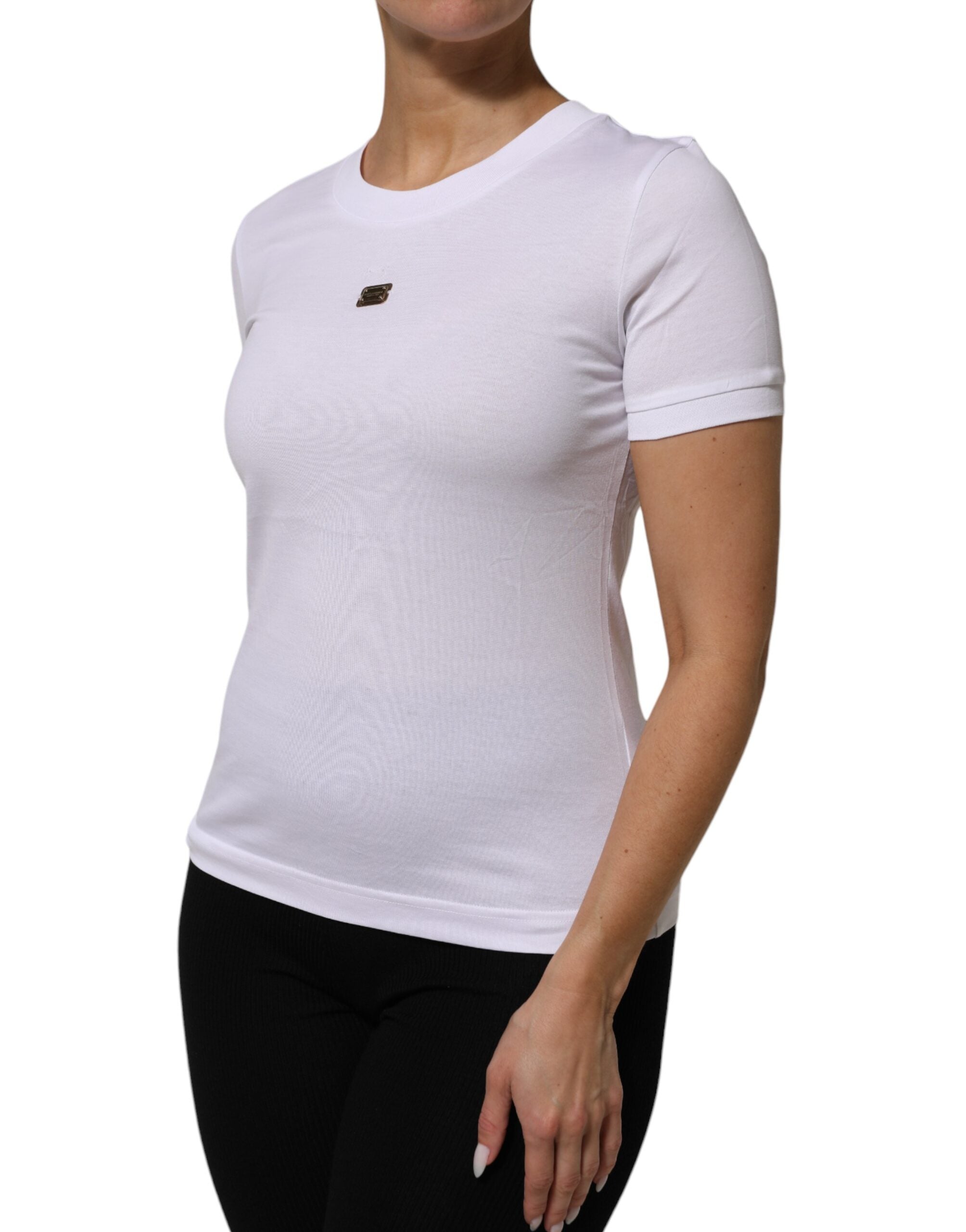 Dolce & Gabbana T-Shirt White Cotton Round Neck Short Sleeves I