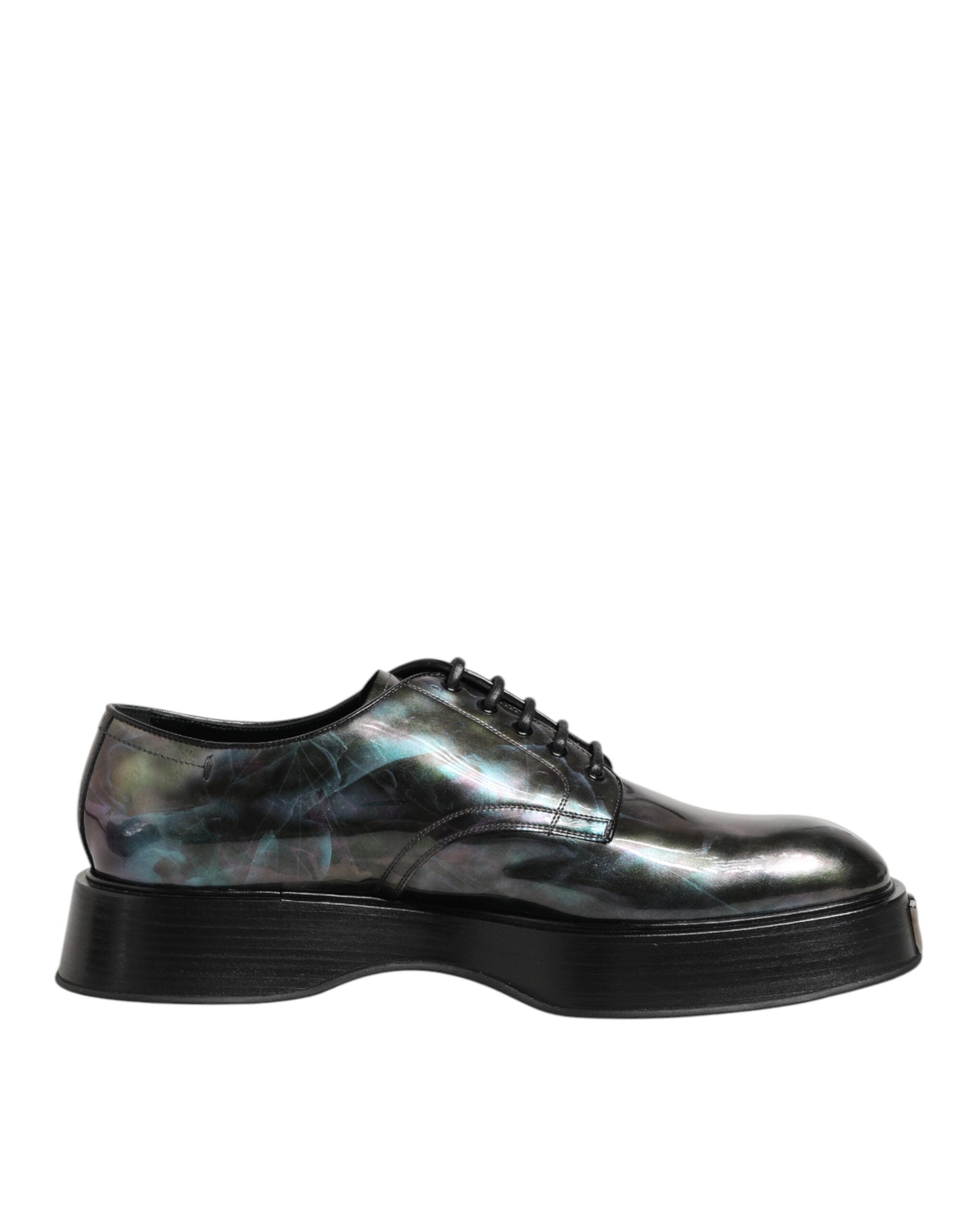 Dolce & Gabbana Multicolor Leather Lace-up Men Formal Derby Shoes