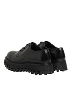 Dolce & Gabbana Black Leather Lace Up Derby Men Dress Shoes