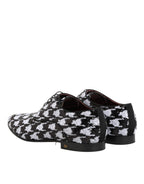 Dolce & Gabbana Dress Black White Sequined Lace Up Derby Shoes