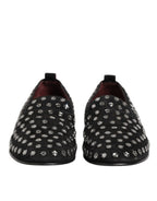 Dolce & Gabbana Black Crystal Embellished Loafers Dress Shoes