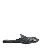 Dolce & Gabbana Blue Woven Slides MULES Men Sandals Shoes