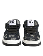 Dolce & Gabbana Blue Cotton Denim Logo Low Top Sneakers Shoes