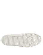 Dolce & Gabbana White Leather Low Top Slip On Sneakers Shoes