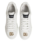 Dolce & Gabbana White DG Leather Low Top Sneakers Shoes