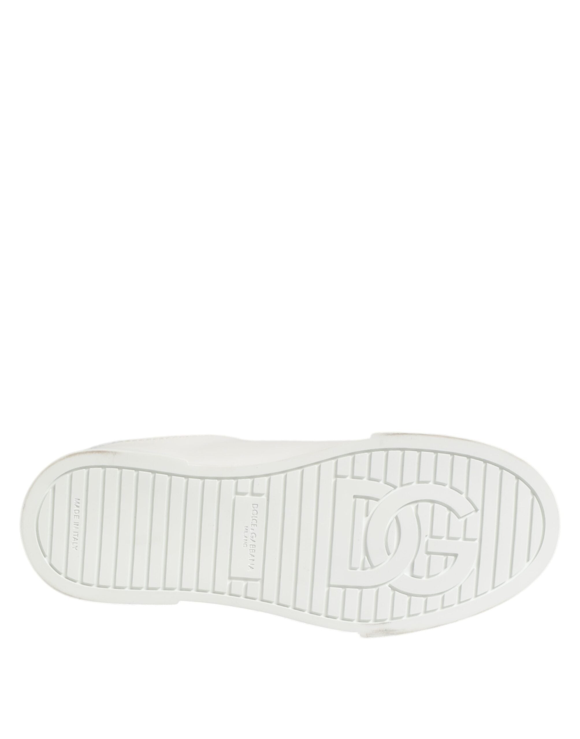 Dolce & Gabbana White DG Leather Low Top Sneakers Shoes