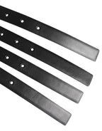 Dolce & Gabbana Black Leather 4-Strap Metal Multi-Buckle Belt