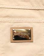 Dolce & Gabbana Beige Cotton Skinny Regular Men Denim Jeans
