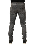 Dolce & Gabbana Gray Cotton Stretch Slim Fit Men Denim Jeans