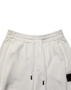 Dolce & Gabbana White Cotton Logo Plaque Men Bermuda Shorts